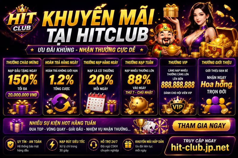 Khuyến mãi hitclub cực hấp dẫn